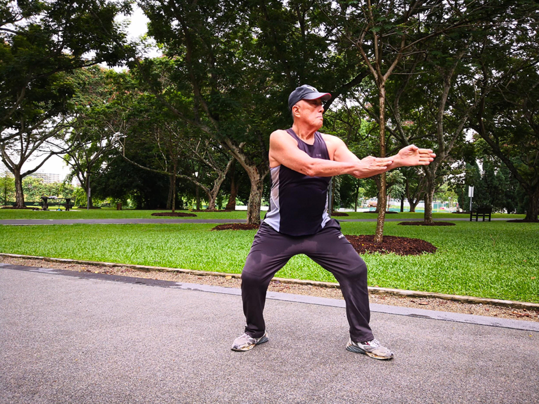 83-year-old Johnny Ang practises Taekwondo regularly