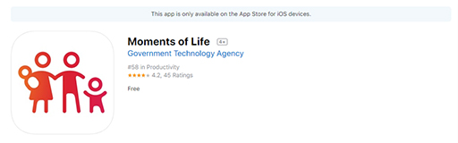 Moments of Life app on Apple App Store