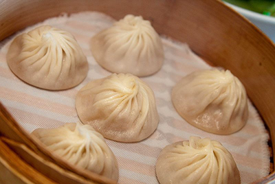 Piping hot xiao long bao, the signature dish at Din Tai Fung