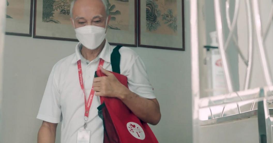 Mr Lim leaving the house Mr Lim leaving the house