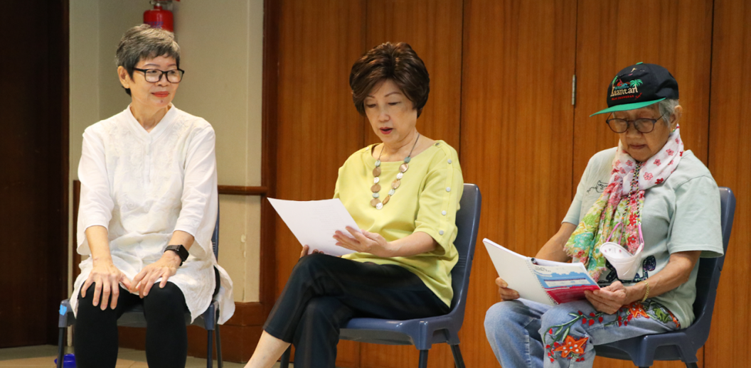 senior actress reading script senior actress reading script