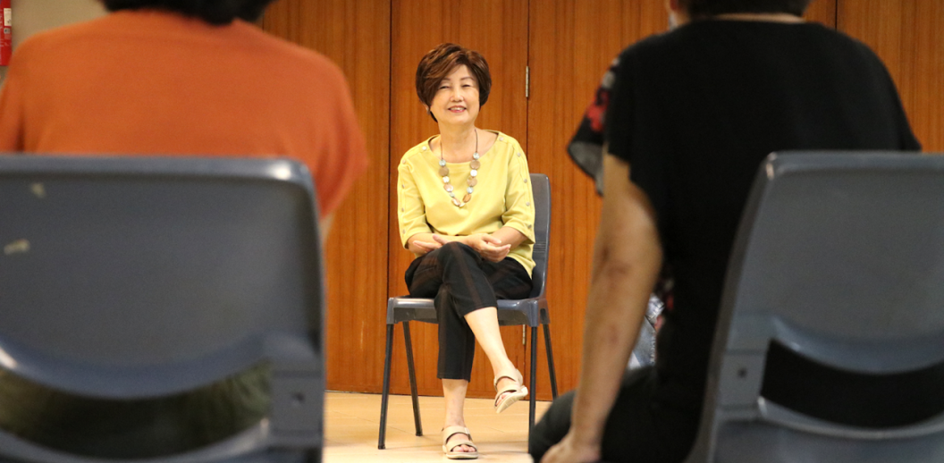 senior actress playing audience senior actress playing audience